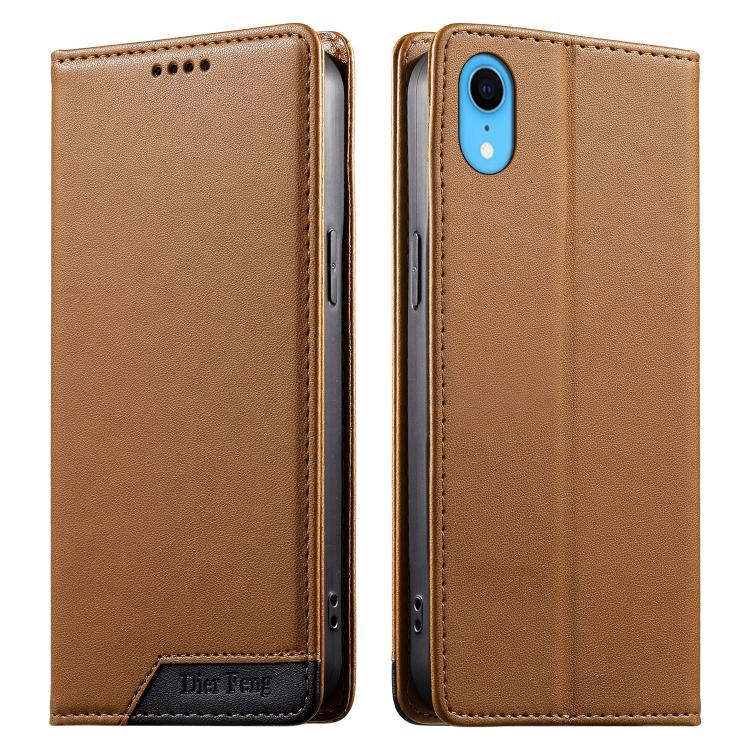 Dierfeng スプライシング強力マグネットRFIDヴィーガンレザースマホケース iPhone 11 Pro Max用 iPhone 11用 iPhone 11 Pro用 iPhone X / XS用 iPhone XR用 iPhone XS Max用 iPhone 8 Plus / 7 Plus用
