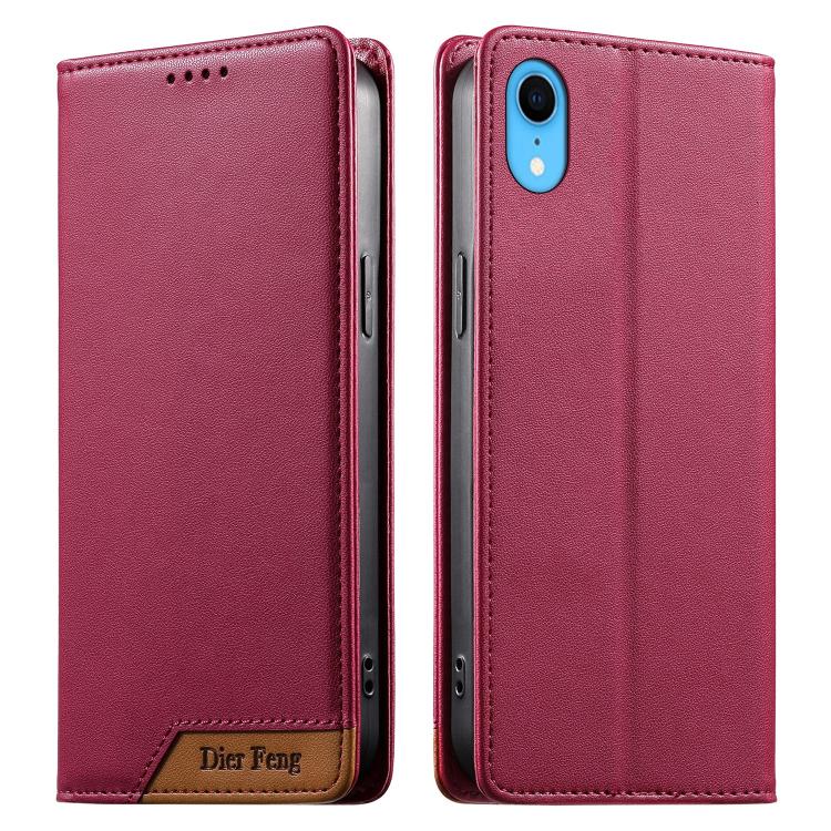 Dierfeng スプライシング強力マグネットRFIDヴィーガンレザースマホケース iPhone 11 Pro Max用 iPhone 11用 iPhone 11 Pro用 iPhone X / XS用 iPhone XR用 iPhone XS Max用 iPhone 8 Plus / 7 Plus用