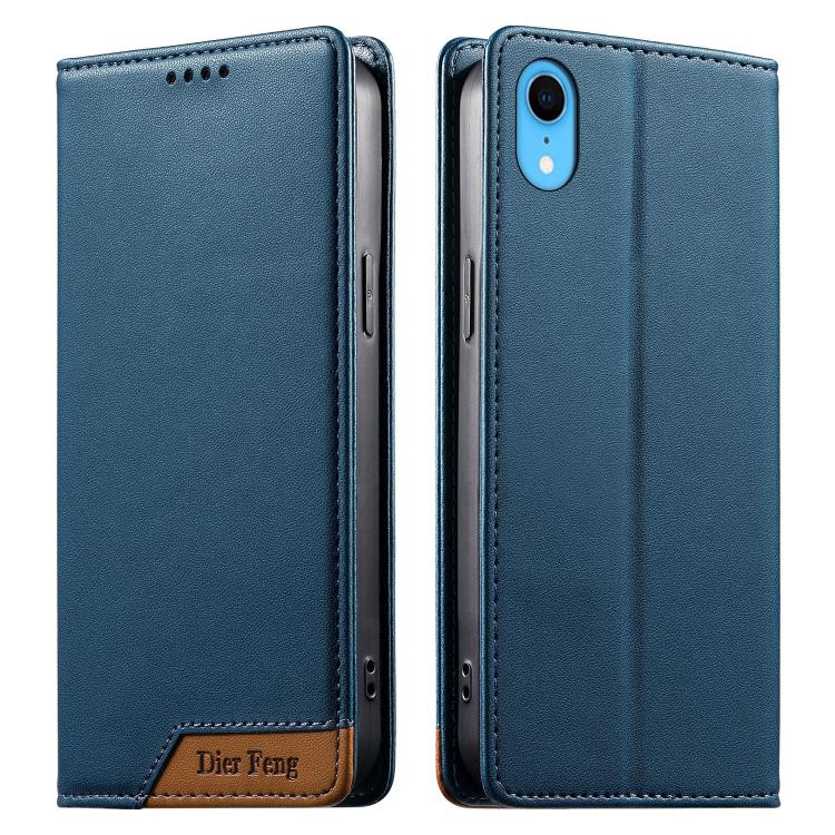 Dierfeng スプライシング強力マグネットRFIDヴィーガンレザースマホケース iPhone 11 Pro Max用 iPhone 11用 iPhone 11 Pro用 iPhone X / XS用 iPhone XR用 iPhone XS Max用 iPhone 8 Plus / 7 Plus用