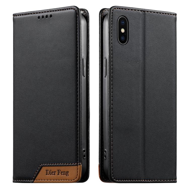 Dierfeng スプライシング強力マグネットRFIDヴィーガンレザースマホケース iPhone 11 Pro Max用 iPhone 11用 iPhone 11 Pro用 iPhone X / XS用 iPhone XR用 iPhone XS Max用 iPhone 8 Plus / 7 Plus用