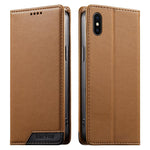 Dierfeng スプライシング強力マグネットRFIDヴィーガンレザースマホケース iPhone 11 Pro Max用 iPhone 11用 iPhone 11 Pro用 iPhone X / XS用 iPhone XR用 iPhone XS Max用 iPhone 8 Plus / 7 Plus用