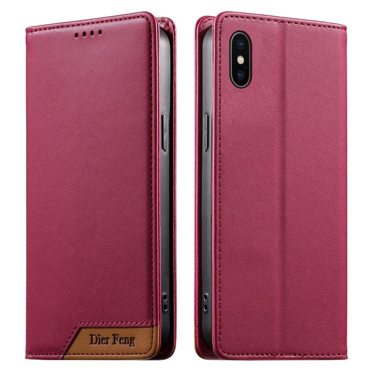 Dierfeng スプライシング強力マグネットRFIDヴィーガンレザースマホケース iPhone 11 Pro Max用 iPhone 11用 iPhone 11 Pro用 iPhone X / XS用 iPhone XR用 iPhone XS Max用 iPhone 8 Plus / 7 Plus用