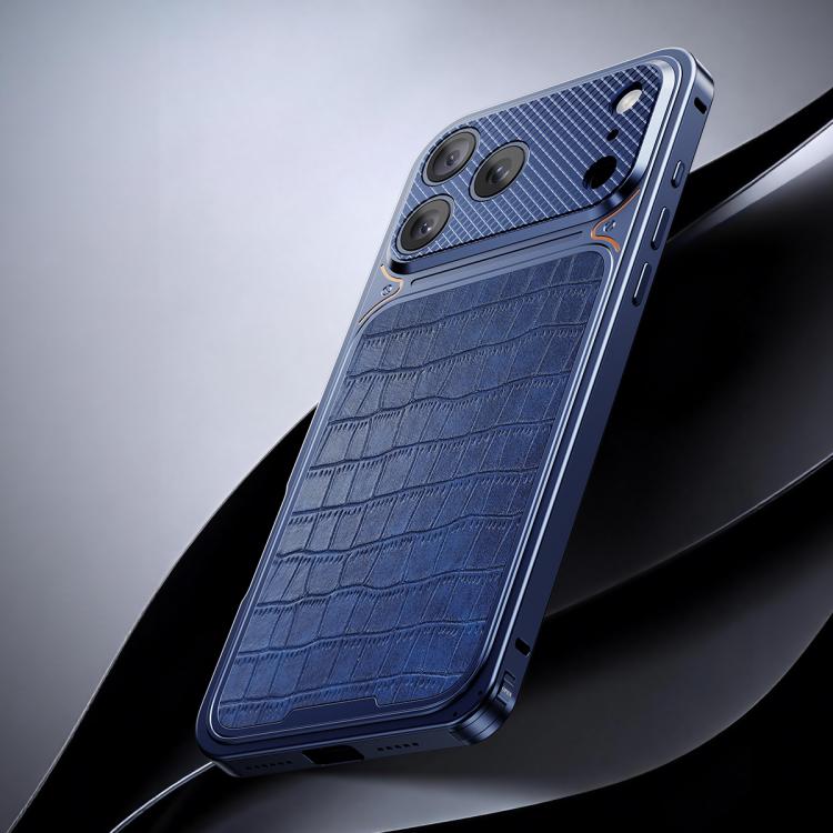 高級レザー調磁気メタルスマホケース スプリングバックル付き、iPhone 17 Pro Max用、iPhone 17 Pro用
