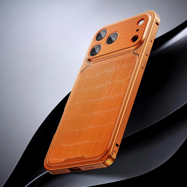 高級レザー調磁気メタルスマホケース スプリングバックル付き、iPhone 17 Pro Max用、iPhone 17 Pro用