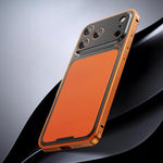 高級レザー調磁気メタルスマホケース スプリングバックル付き、iPhone 17 Pro Max用、iPhone 17 Pro用