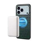 Denior A09 クロコダイルテクスチャーPUヴィーガンレザーマグネット式スマホケース、iPhone 17 Pro Max用、iPhone 17 Pro用