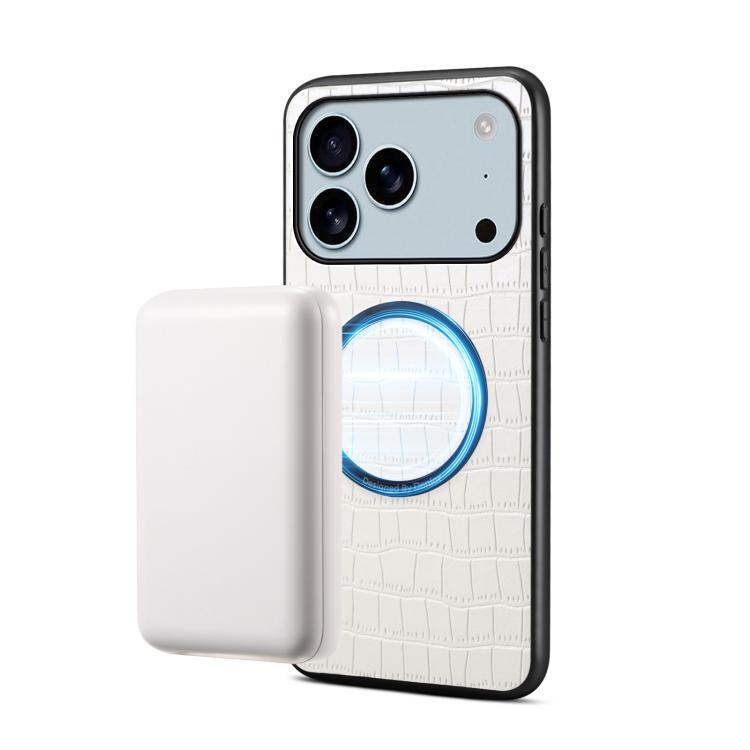 Denior A09 クロコダイルテクスチャーPUヴィーガンレザーマグネット式スマホケース、iPhone 17 Pro Max用、iPhone 17 Pro用