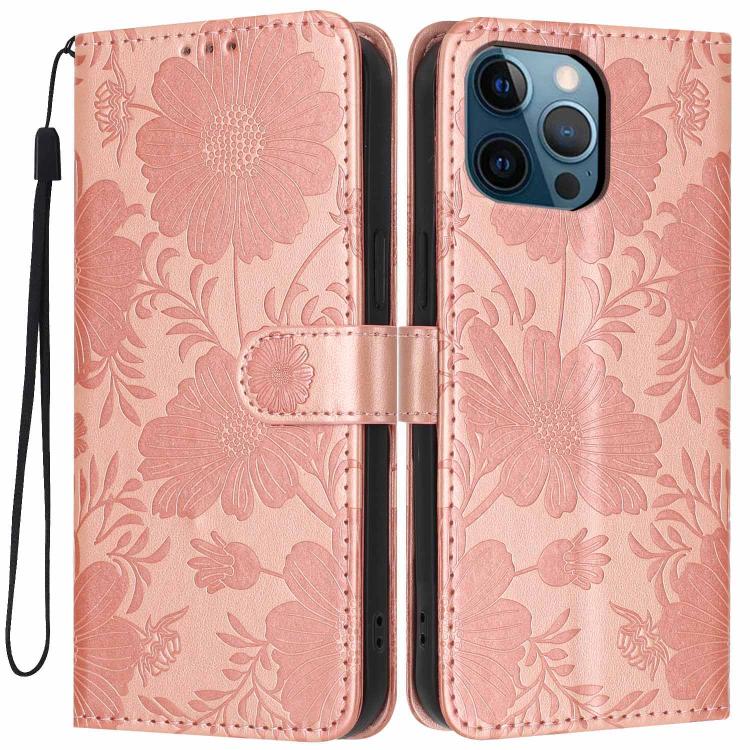 ひまわり型エンボス加工ヴィーガンレザーのスマホケース 小さな黒いロープ付き、iPhone 14 Pro Max用、iPhone 13 Pro Max用、iPhone 13 Pro用、iPhone 13用、iPhone 12 / 12 Pro用、iPhone 12 Pro Max用、iPhone 11 Pro Max用、iPhone 11用