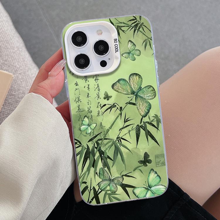 Butterfly Pattern Silver Plating PC Hybrid TPU Phone Case, For iPhone 16 Pro, For iPhone 16 Plus, For iPhone 16, For iPhone 15 Pro Max, For iPhone 15 Pro, For iPhone 15 Plus