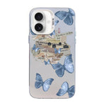 Butterfly Pattern Silver Plating PC Hybrid TPU Phone Case, For iPhone 16 Pro, For iPhone 16 Plus, For iPhone 16, For iPhone 15 Pro Max, For iPhone 15 Pro, For iPhone 15 Plus
