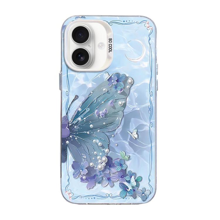 Butterfly Pattern Silver Plating PC Hybrid TPU Phone Case, For iPhone 16 Pro, For iPhone 16 Plus, For iPhone 16, For iPhone 15 Pro Max, For iPhone 15 Pro, For iPhone 15 Plus