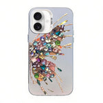 Butterfly Pattern Silver Plating PC Hybrid TPU Phone Case, For iPhone 16 Pro, For iPhone 16 Plus, For iPhone 16, For iPhone 15 Pro Max, For iPhone 15 Pro, For iPhone 15 Plus