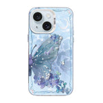 蝶柄シルバープレーティングPCハイブリッドTPUスマホケース、iPhone 15用、iPhone 14 Plus用、iPhone 14用、iPhone 14 Pro用、iPhone 14 Pro Max用、iPhone SE 2022 / SE 2020用