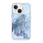 蝶柄シルバープレーティングPCハイブリッドTPUスマホケース、iPhone 15用、iPhone 14 Plus用、iPhone 14用、iPhone 14 Pro用、iPhone 14 Pro Max用、iPhone SE 2022 / SE 2020用