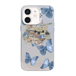 Butterfly Pattern Silver Plating PC Hybrid TPU Phone Case, For iPhone 12 mini, For iPhone 11 Pro Max, For iPhone 11, For iPhone 11 Pro, For iPhone XS / X, For iPhone XR