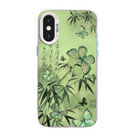 蝶柄シルバープレーティングPCハイブリッドTPUスマホケース、iPhone XS Max用、iPhone 8 Plus / 7 Plus用