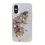 蝶柄シルバープレーティングPCハイブリッドTPUスマホケース、iPhone XS Max用、iPhone 8 Plus / 7 Plus用