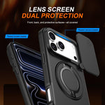 カメラスライディングシールド磁気回転ホルダーフォンケース、iPhone 17 Pro Max用、iPhone 17 Pro用、iPhone 17用、iPhone Air用、iPhone 16 Pro Max用、iPhone 16 Pro用