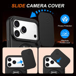 カメラスライディングシールド磁気回転ホルダーフォンケース、iPhone 17 Pro Max用、iPhone 17 Pro用、iPhone 17用、iPhone Air用、iPhone 16 Pro Max用、iPhone 16 Pro用