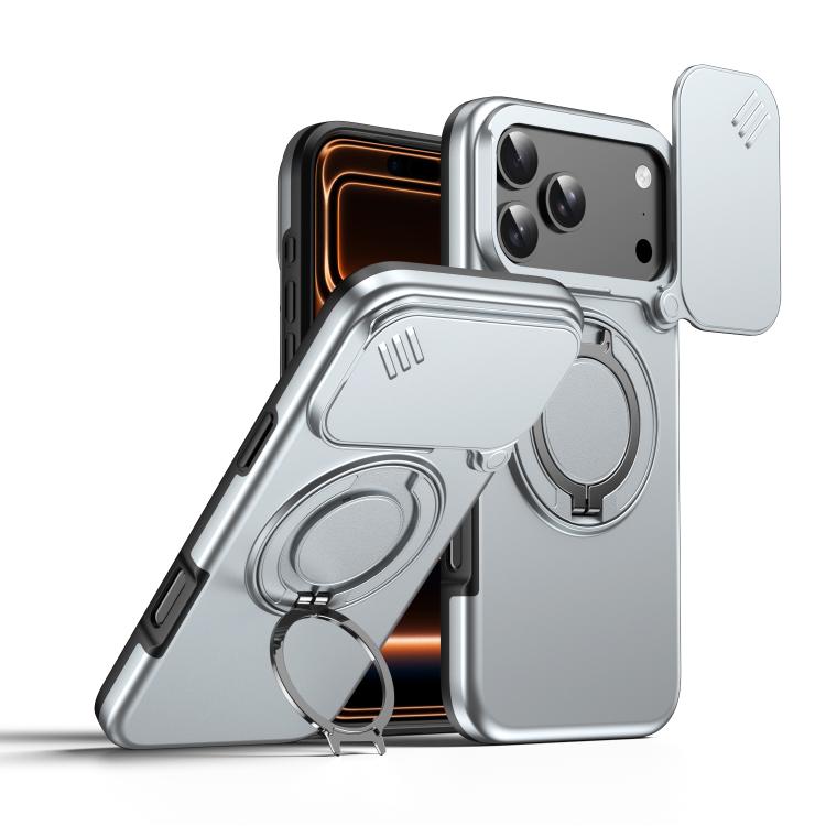 カメラスライディングシールド磁気回転ホルダーフォンケース、iPhone 17 Pro Max用、iPhone 17 Pro用、iPhone 17用、iPhone Air用、iPhone 16 Pro Max用、iPhone 16 Pro用