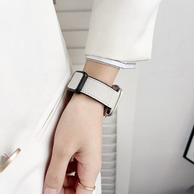 xDfind ライチテクスチャー ヴィーガンレザー マグネットバックル 時計バンド、Apple Watch 42 / 44 / 45 / 46 / 49mm用、Apple Watch 38 / 40 / 41 / S11 42mm用