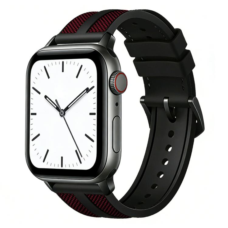 xDfind フレイム ハイブリッド ナイロン ブレイド シリコン 時計バンド、Apple Watch 42 / 44 / 45 / 46 / 49mm用、Apple Watch 38 / 40 / 41 / S11 42mm用