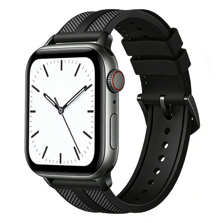 xDfind フレイム ハイブリッド ナイロン ブレイド シリコン 時計バンド、Apple Watch 42 / 44 / 45 / 46 / 49mm用、Apple Watch 38 / 40 / 41 / S11 42mm用