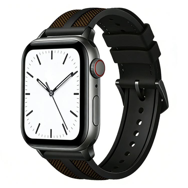 xDfind フレイム ハイブリッド ナイロン ブレイド シリコン 時計バンド、Apple Watch 42 / 44 / 45 / 46 / 49mm用、Apple Watch 38 / 40 / 41 / S11 42mm用