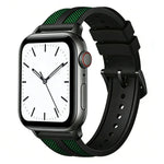 xDfind フレイム ハイブリッド ナイロン ブレイド シリコン 時計バンド、Apple Watch 42 / 44 / 45 / 46 / 49mm用、Apple Watch 38 / 40 / 41 / S11 42mm用