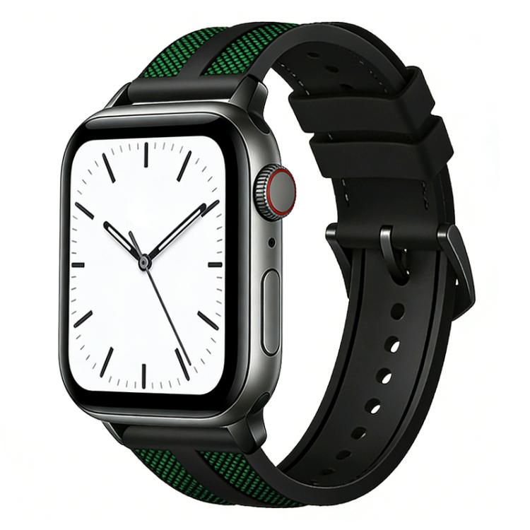 xDfind フレイム ハイブリッド ナイロン ブレイド シリコン 時計バンド、Apple Watch 42 / 44 / 45 / 46 / 49mm用、Apple Watch 38 / 40 / 41 / S11 42mm用