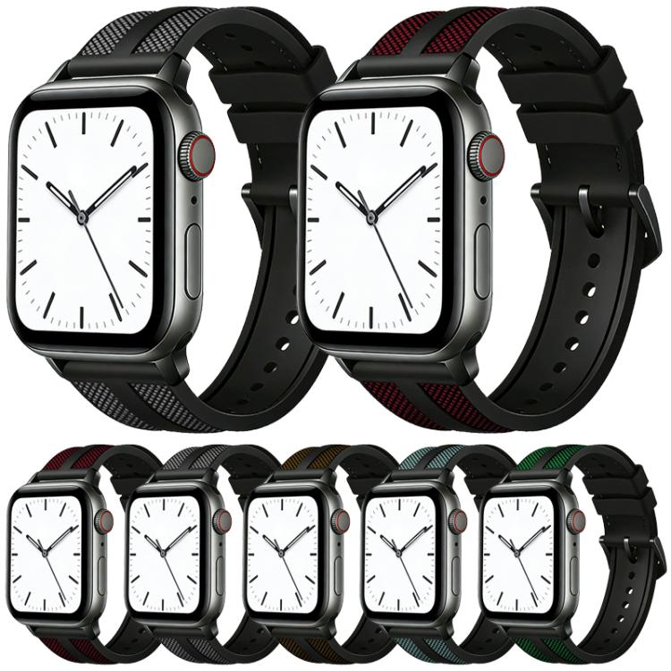 xDfind フレイム ハイブリッド ナイロン ブレイド シリコン 時計バンド、Apple Watch 42 / 44 / 45 / 46 / 49mm用、Apple Watch 38 / 40 / 41 / S11 42mm用