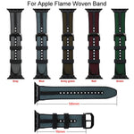 xDfind フレイム ハイブリッド ナイロン ブレイド シリコン 時計バンド、Apple Watch 42 / 44 / 45 / 46 / 49mm用、Apple Watch 38 / 40 / 41 / S11 42mm用