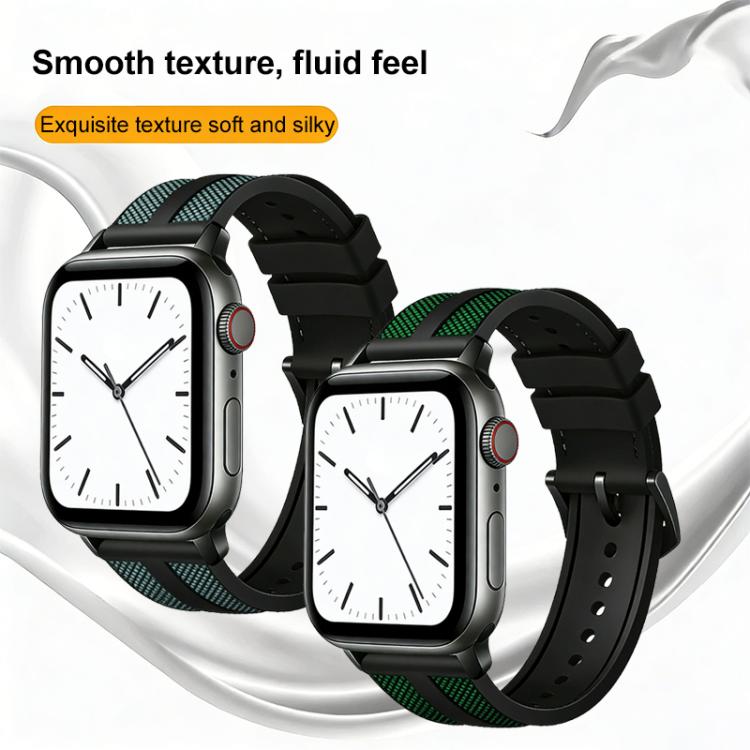xDfind フレイム ハイブリッド ナイロン ブレイド シリコン 時計バンド、Apple Watch 42 / 44 / 45 / 46 / 49mm用、Apple Watch 38 / 40 / 41 / S11 42mm用