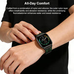 xDfind フレイム ハイブリッド ナイロン ブレイド シリコン 時計バンド、Apple Watch 42 / 44 / 45 / 46 / 49mm用、Apple Watch 38 / 40 / 41 / S11 42mm用