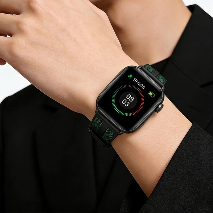 xDfind フレイム ハイブリッド ナイロン ブレイド シリコン 時計バンド、Apple Watch 42 / 44 / 45 / 46 / 49mm用、Apple Watch 38 / 40 / 41 / S11 42mm用