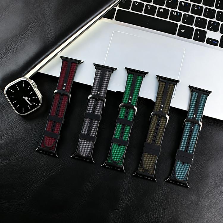 xDfind フレイム ハイブリッド ナイロン ブレイド シリコン 時計バンド、Apple Watch 42 / 44 / 45 / 46 / 49mm用、Apple Watch 38 / 40 / 41 / S11 42mm用