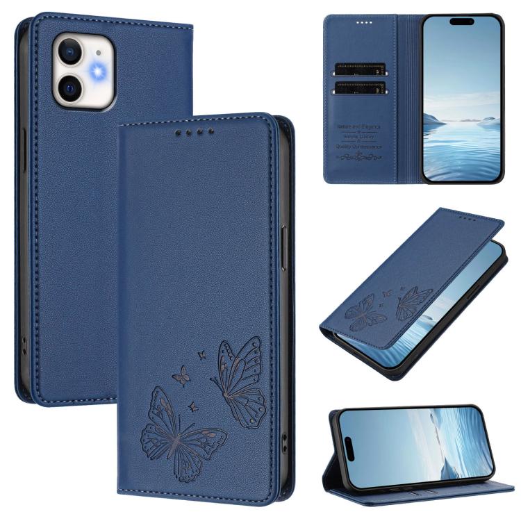 強力マグネット二重バタフライRFIDヴィーガンレザースマホケース iPhone 12 Pro Max用 iPhone 11 Pro Max用 iPhone 11用 iPhone 11 Pro用