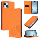 Strong Magnetic Dual Butterfly RFID Vegan Leather Phone Case, For iPhone 16, For iPhone 15 Pro Max, For iPhone 15 Pro, For iPhone 15 Plus