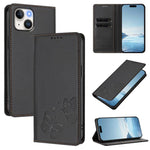 Strong Magnetic Dual Butterfly RFID Vegan Leather Phone Case, For iPhone 16, For iPhone 15 Pro Max, For iPhone 15 Pro, For iPhone 15 Plus