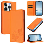 Strong Magnetic Dual Butterfly RFID Vegan Leather Phone Case, For iPhone 16, For iPhone 15 Pro Max, For iPhone 15 Pro, For iPhone 15 Plus