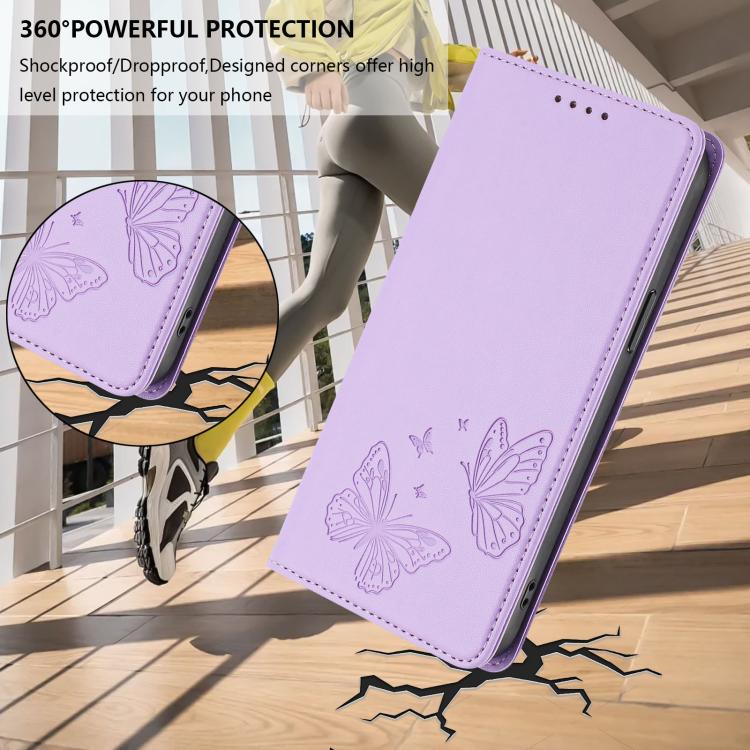 Strong Magnetic Dual Butterfly RFID Vegan Leather Phone Case, For iPhone 16, For iPhone 15 Pro Max, For iPhone 15 Pro, For iPhone 15 Plus