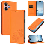 Strong Magnetic Dual Butterfly RFID Vegan Leather Phone Case, For iPhone 16, For iPhone 15 Pro Max, For iPhone 15 Pro, For iPhone 15 Plus