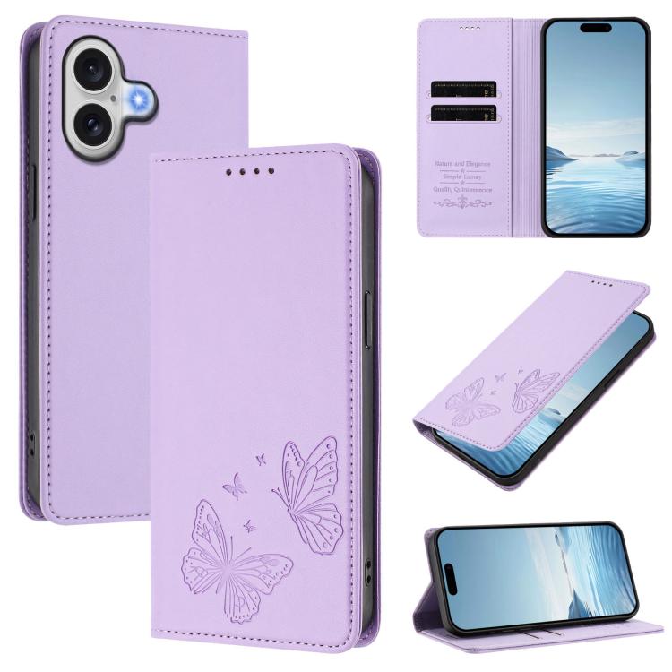 強力磁気デュアルバタフライRFIDヴィーガンレザースマホケース、iPhone 17e / 16e用、iPhone 17 Pro Max用、iPhone 17 Pro用、iPhone 17用