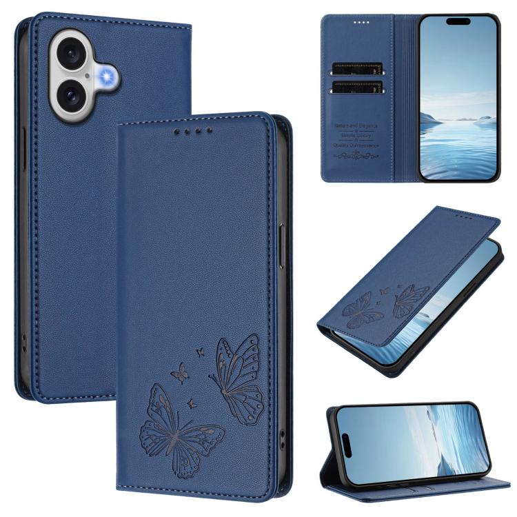 強力磁気デュアルバタフライRFIDヴィーガンレザースマホケース、iPhone 17e / 16e用、iPhone 17 Pro Max用、iPhone 17 Pro用、iPhone 17用