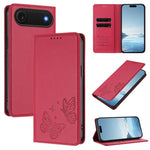 強力磁気デュアルバタフライRFIDヴィーガンレザー電話ケース、iPhone Air用、iPhone 16 Pro Max用、iPhone 16 Pro用、iPhone 16 Plus用