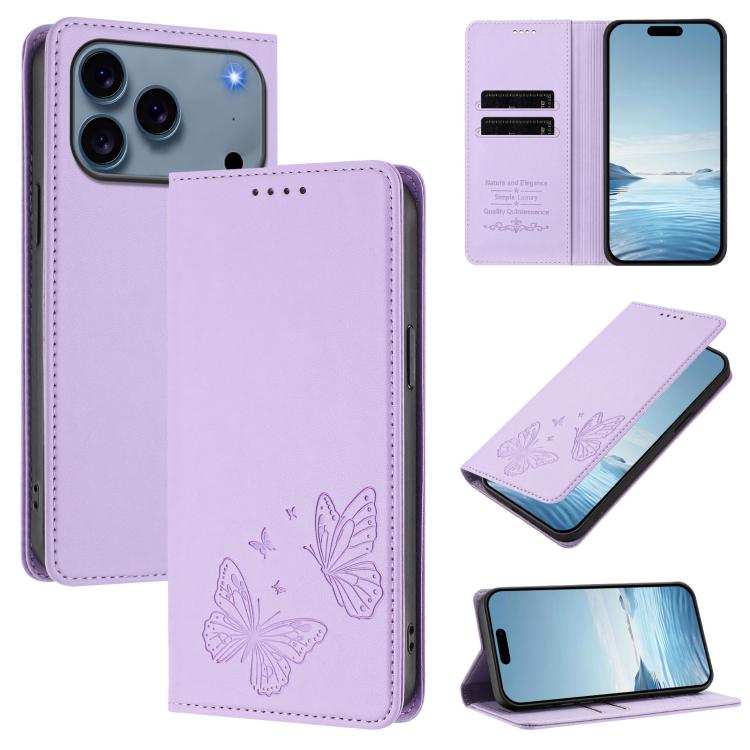 強力磁気デュアルバタフライRFIDヴィーガンレザースマホケース、iPhone 17e / 16e用、iPhone 17 Pro Max用、iPhone 17 Pro用、iPhone 17用