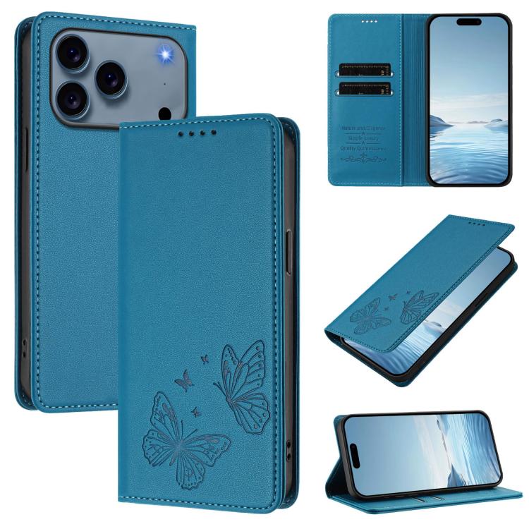 強力磁気デュアルバタフライRFIDヴィーガンレザースマホケース、iPhone 17e / 16e用、iPhone 17 Pro Max用、iPhone 17 Pro用、iPhone 17用