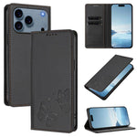 強力磁気デュアルバタフライRFIDヴィーガンレザースマホケース、iPhone 17e / 16e用、iPhone 17 Pro Max用、iPhone 17 Pro用、iPhone 17用