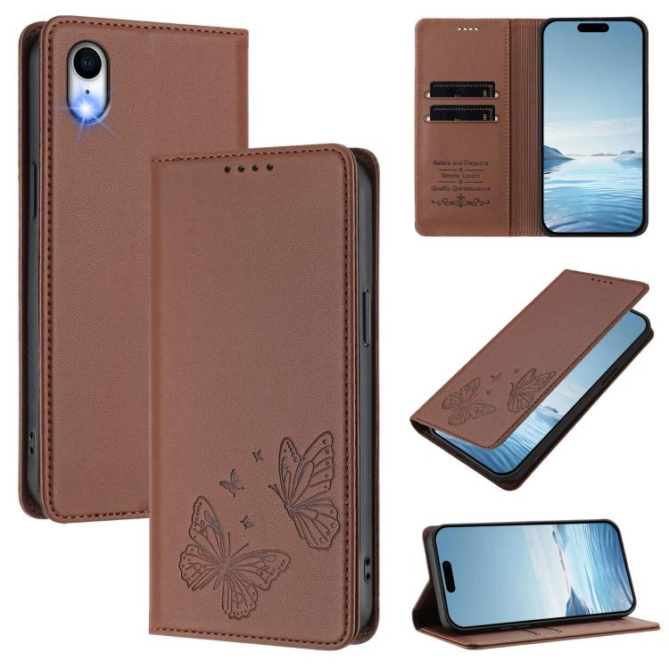強力マグネット二重バタフライRFIDヴィーガンレザースマホケース iPhone X / XS用 iPhone XR用 iPhone XS Max用 iPhone 8 Plus / 7 Plus用