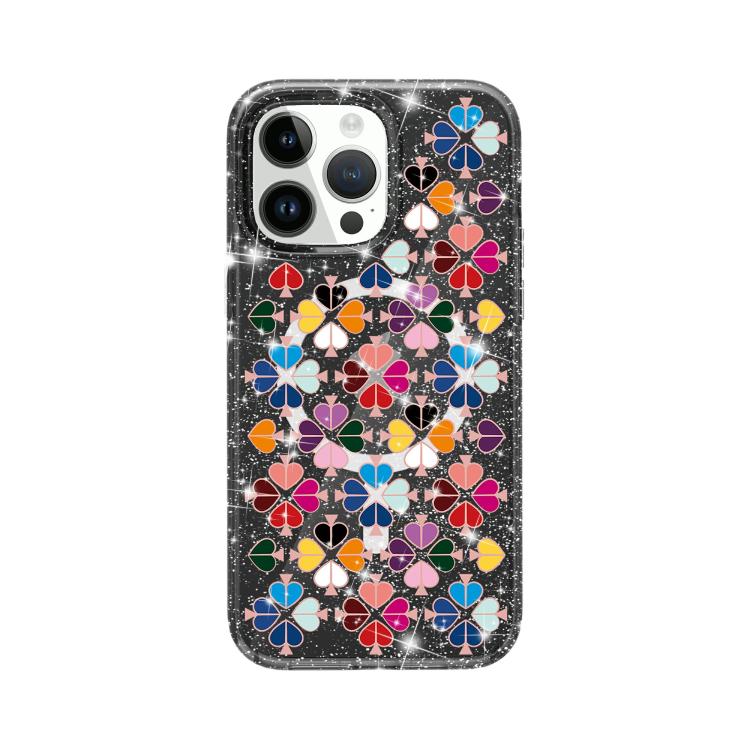 きらめくクリスタル 赤いハート柄 磁気スマホケース、iPhone 15 用、iPhone 14 Plus 用、iPhone 14 用、iPhone 14 Pro 用、iPhone 14 Pro Max 用、iPhone 13 Pro Max 用、iPhone 13 Pro 用、iPhone 13 用